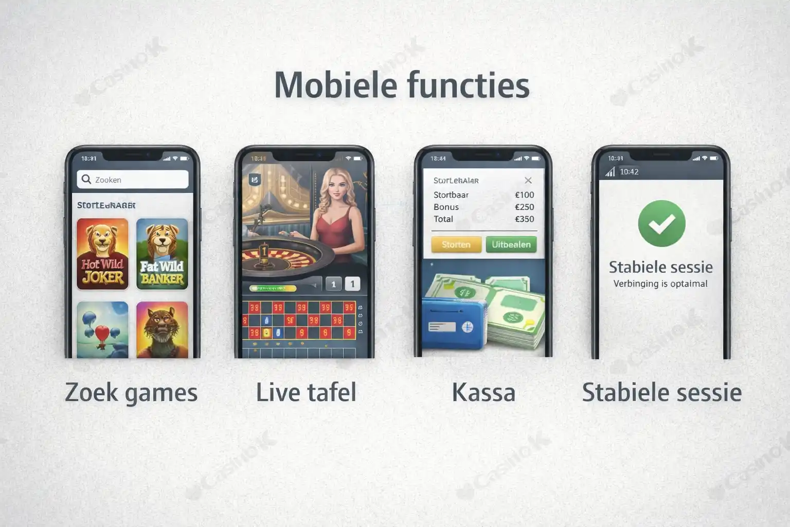 888 mobiel casino interface en functies