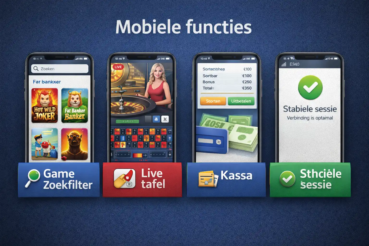 ComeOn mobiel spelen en app functies