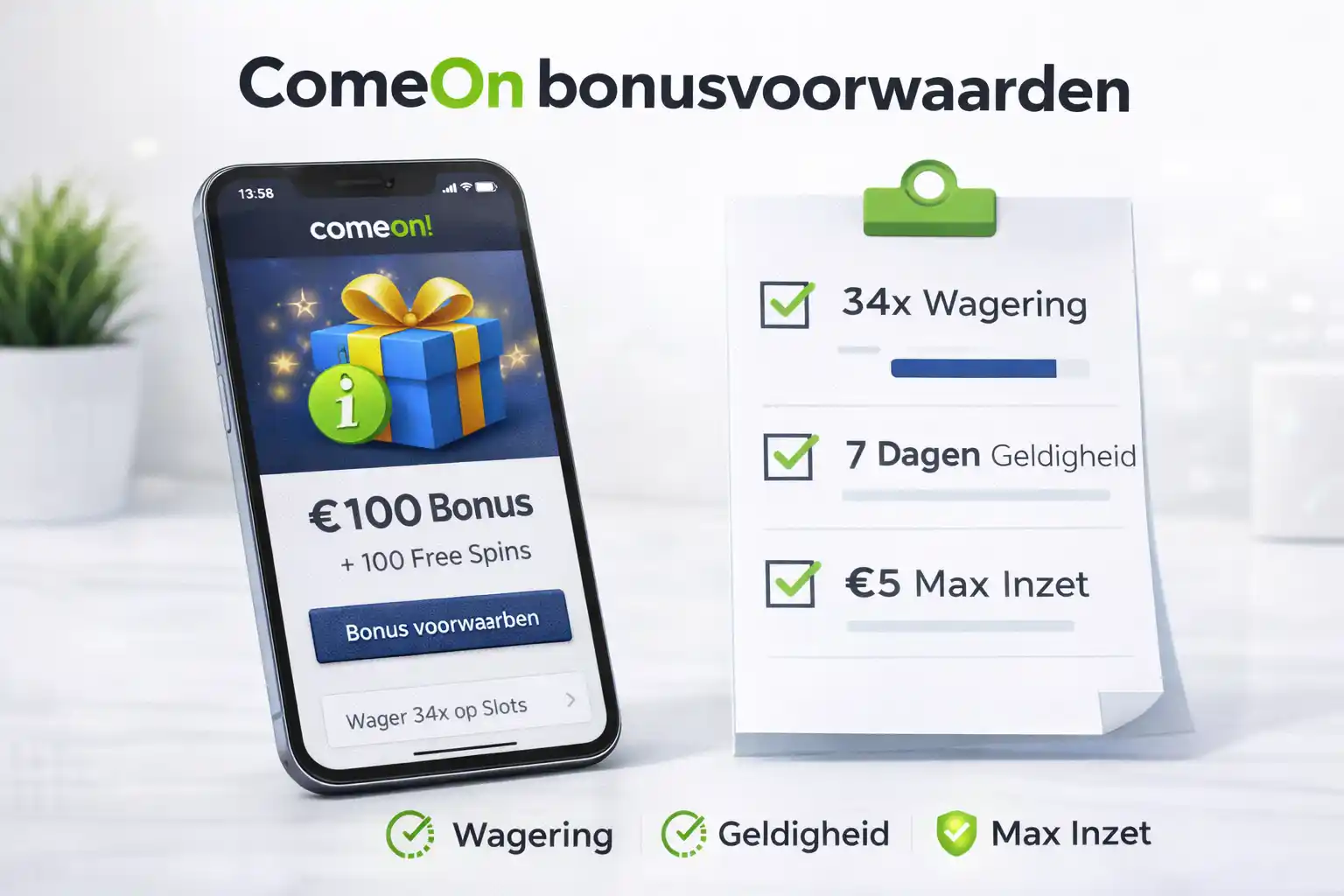 ComeOn bonus voorwaarden gids