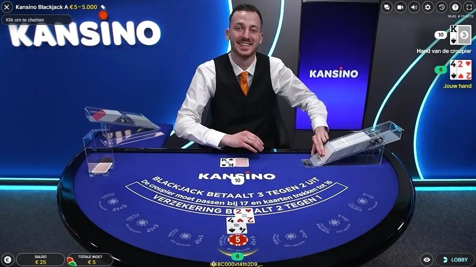 Live casino bij Kansino Nederland