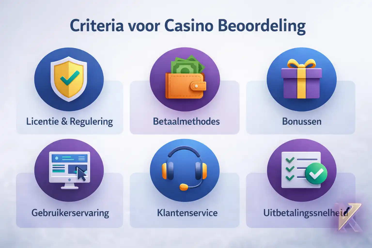 Overzicht beoordelingscriteria CasinoKlik